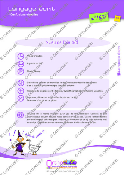 Page 1 de la fiche