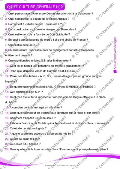 Page 2 de la fiche