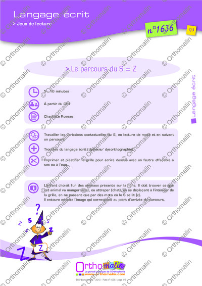 Page 1 de la fiche
