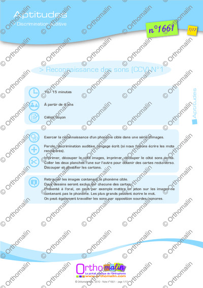Page 1 de la fiche