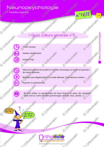 Page 1 de la fiche