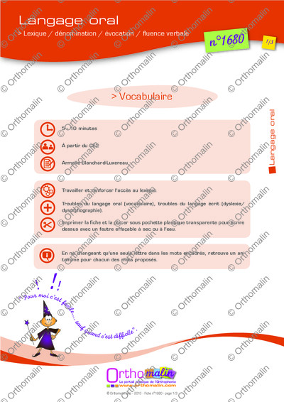 Page 1 de la fiche