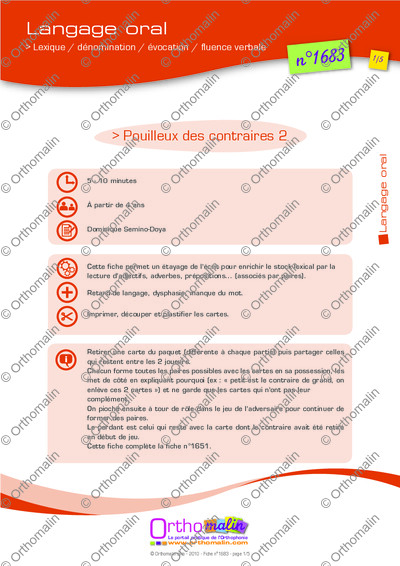 Page 1 de la fiche