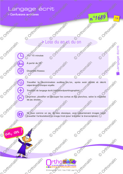 Page 1 de la fiche
