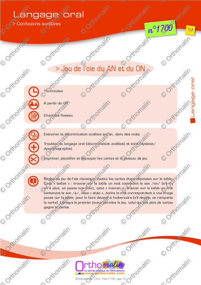 Page 1 de la fiche