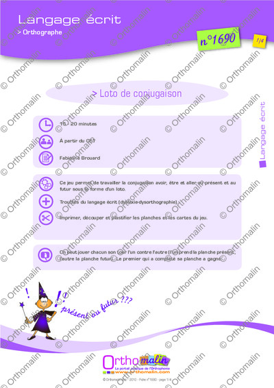 Page 1 de la fiche