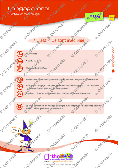 Page 1 de la fiche