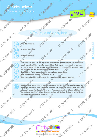 Page 1 de la fiche