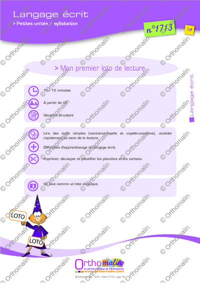 Page 1 de la fiche