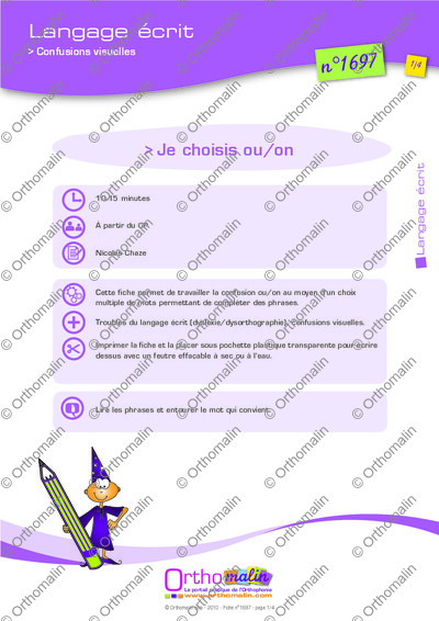 Page 1 de la fiche