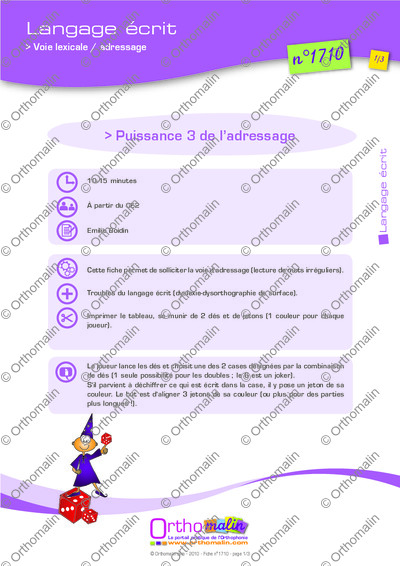 Page 1 de la fiche
