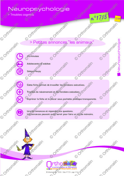 Page 1 de la fiche