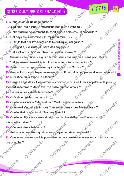 Page 2 de la fiche
