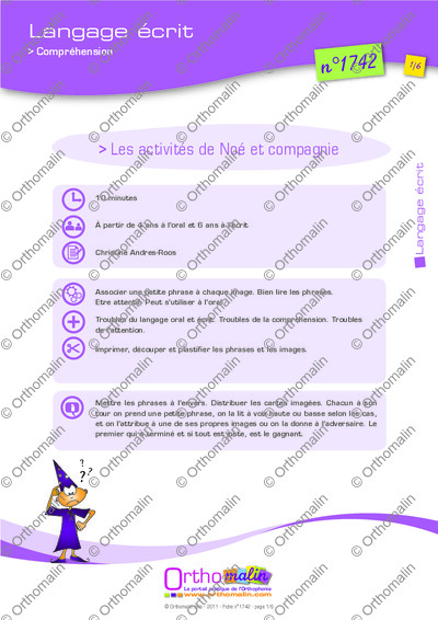 Page 1 de la fiche