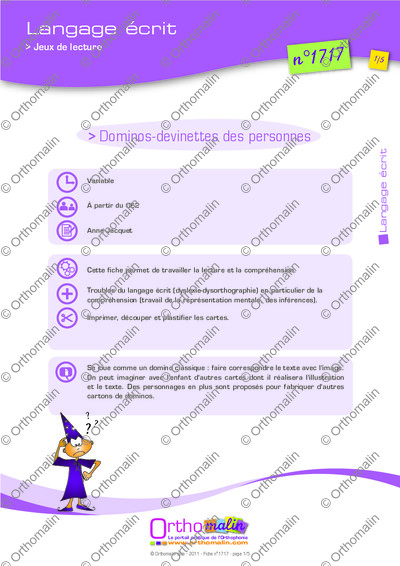 Page 1 de la fiche