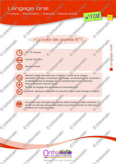 Page 1 de la fiche
