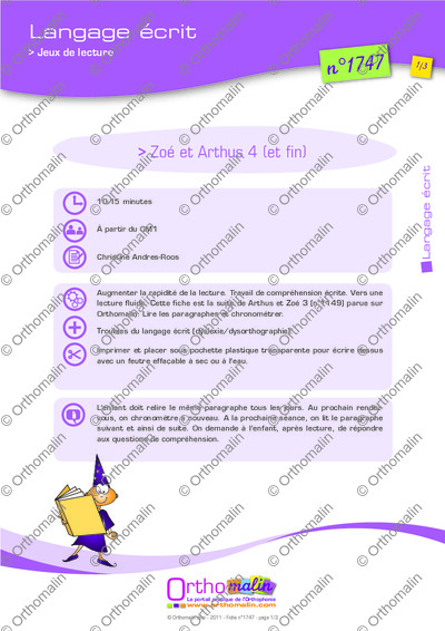 Page 1 de la fiche