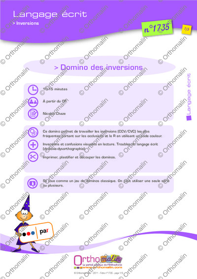 Page 1 de la fiche