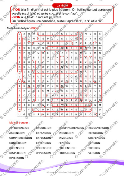 Page 7 de la fiche