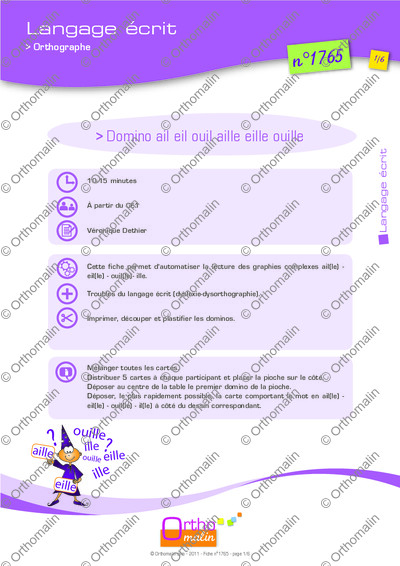 Page 1 de la fiche