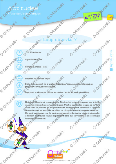 Page 1 de la fiche
