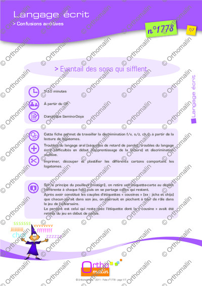 Page 1 de la fiche
