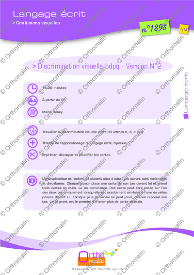 Page 1 de la fiche