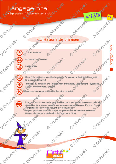 Page 1 de la fiche