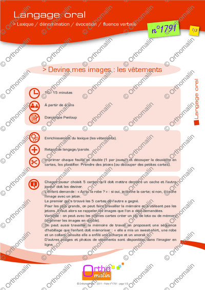 Page 1 de la fiche