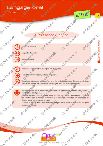 Page 1 de la fiche