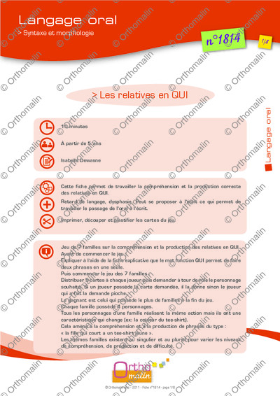 Page 1 de la fiche