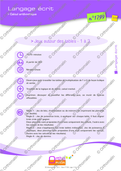 Page 1 de la fiche
