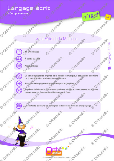 Page 1 de la fiche