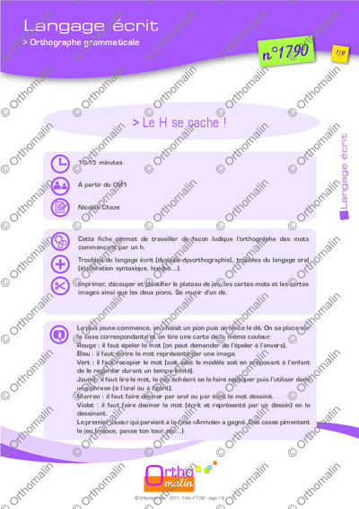 Page 1 de la fiche