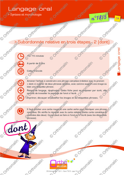 Page 1 de la fiche