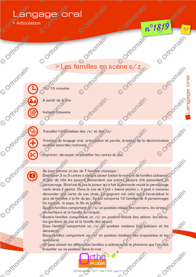 Page 1 de la fiche