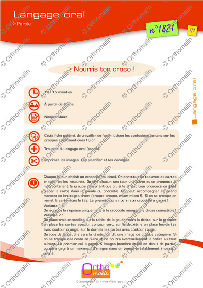 Page 1 de la fiche