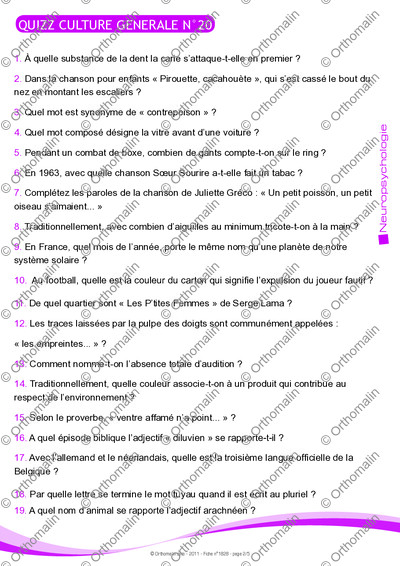 Page 2 de la fiche