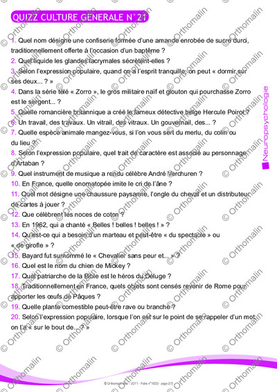 Page 2 de la fiche