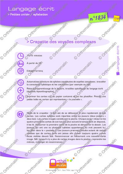 Page 1 de la fiche