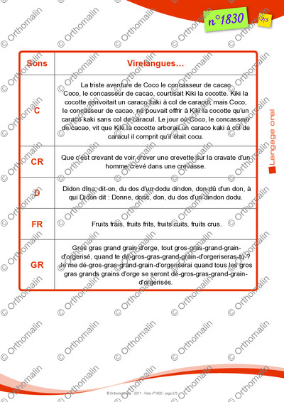 Page 2 de la fiche