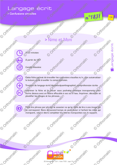 Page 1 de la fiche