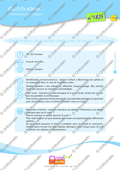 Page 1 de la fiche