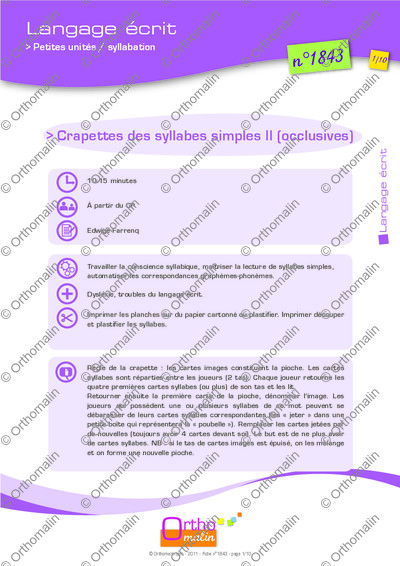 Page 1 de la fiche