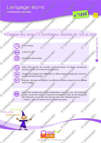 Page 1 de la fiche
