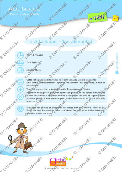 Page 1 de la fiche
