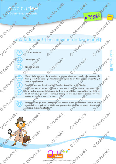 Page 1 de la fiche