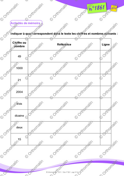 Page 5 de la fiche