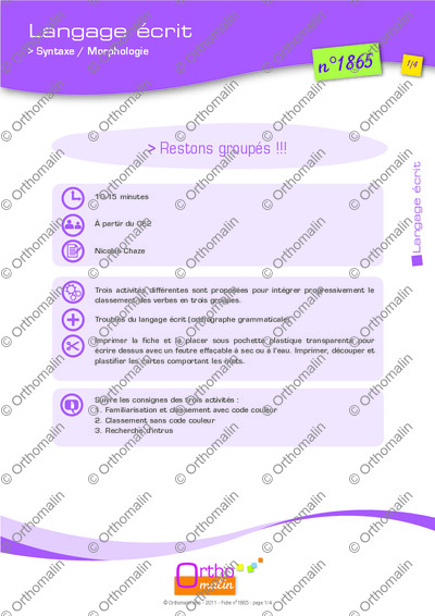 Page 1 de la fiche