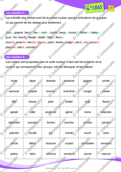 Page 2 de la fiche